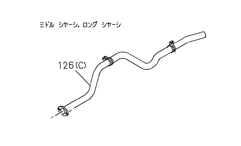 Выхлопная труба, задняя часть, Isuzu, Elf, N-series, D=60 mm, 93-03, 8-97034-103-0, Контракт, Isuzu